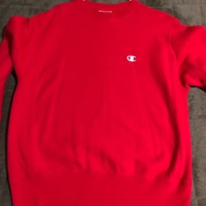Red champion sweater